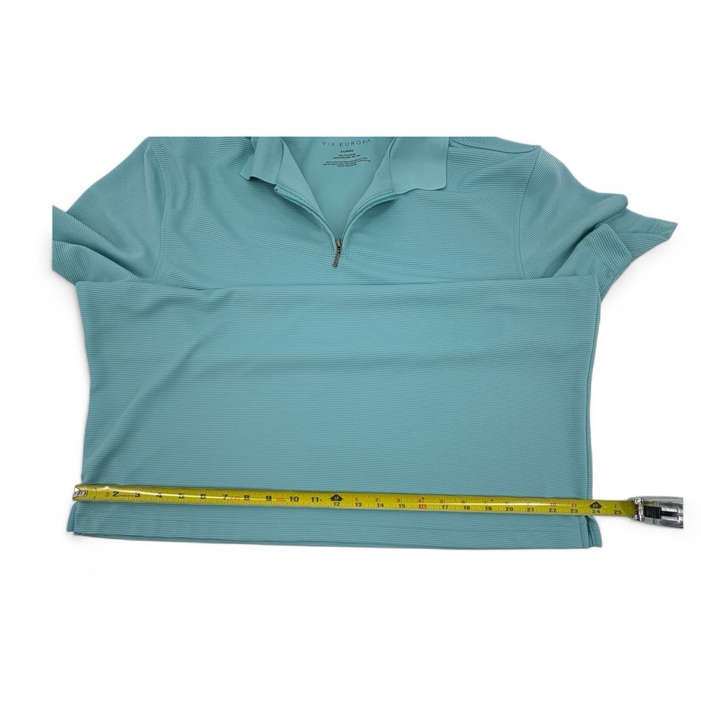 Via Europa Ribbed 1/4 Zip Golf Polo‎ XL - Picture 3 of 5